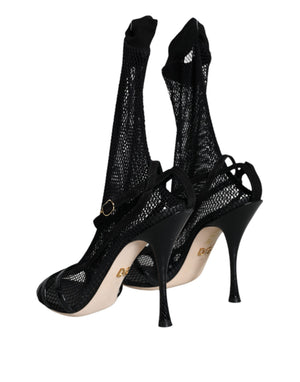 Schwarz Mesh Stiletto Heels Sandalen Schuhe