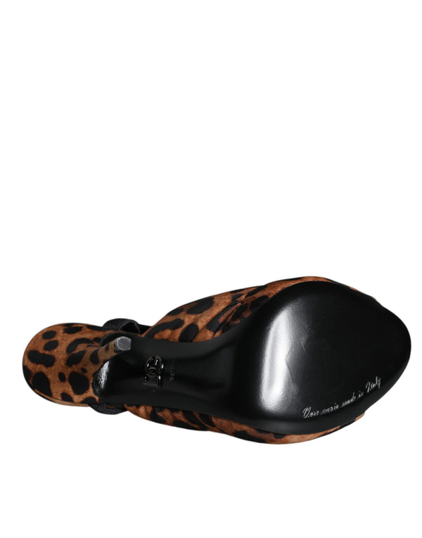 Braun Leopard Keira Slingback Sandalen Schuhe
