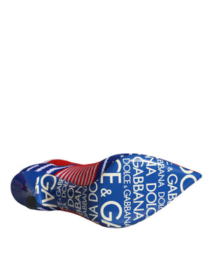 Rot Blau Stretch Socke Stil Ankle Stiefel Logo Schuhe