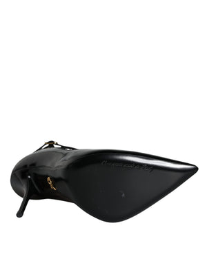 Schwarz Mesh Lackleder Heels Pumps Schuhe
