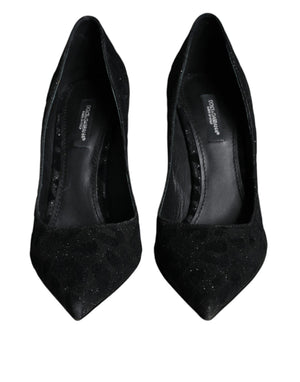 Schwarz Leopard Lurex High Heels Pumps Schuhe