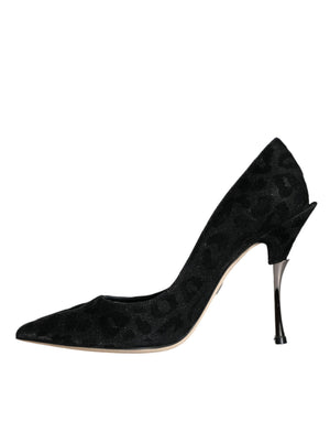 Schwarz Leopard Lurex High Heels Pumps Schuhe
