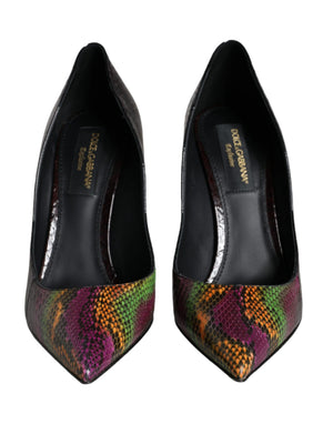 Multicolor Exotische Leder Absätze Pumps Schuhe