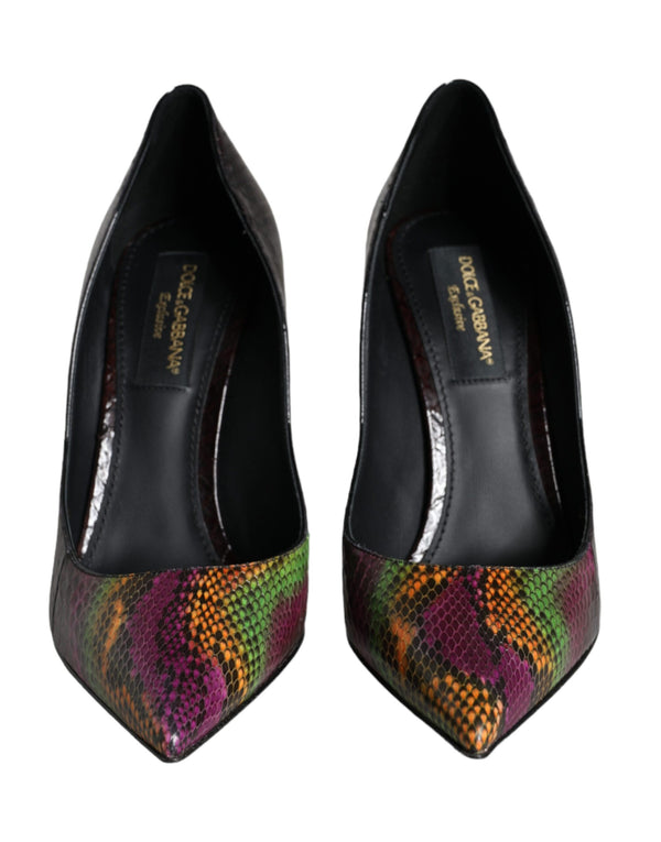 Multicolor Exotische Leder Absätze Pumps Schuhe