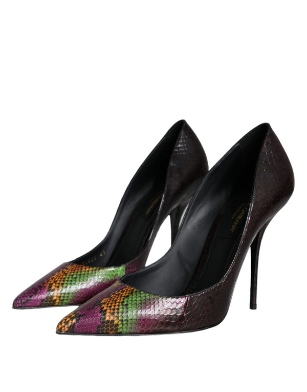 Multicolor Exotische Leder Absätze Pumps Schuhe