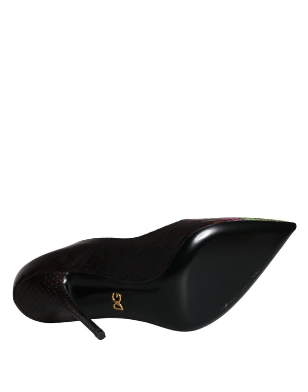 Multicolor Exotische Leder Absätze Pumps Schuhe