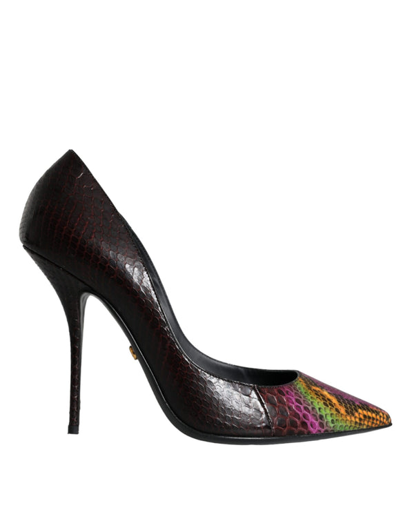 Multicolor Exotische Leder Absätze Pumps Schuhe