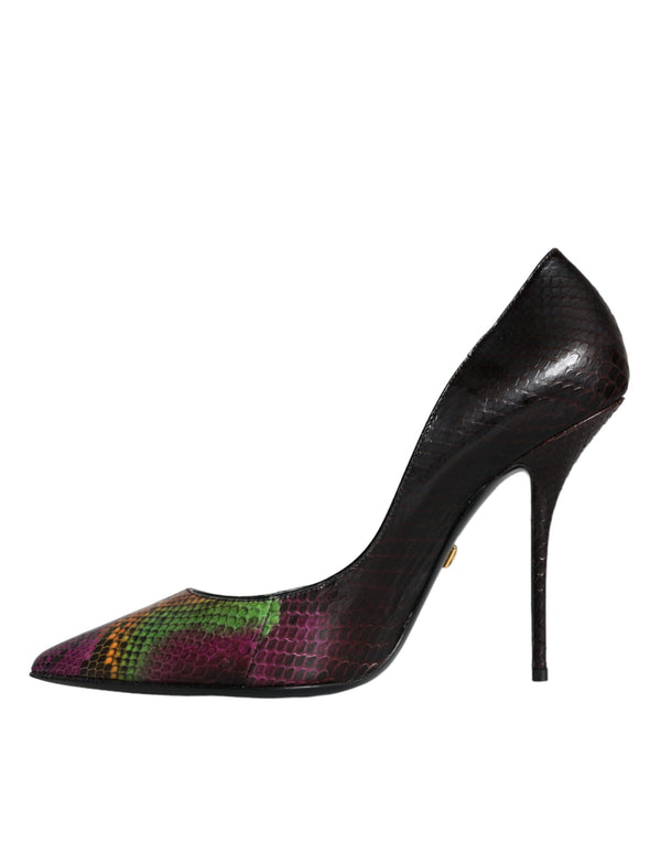 Multicolor Exotische Leder Absätze Pumps Schuhe