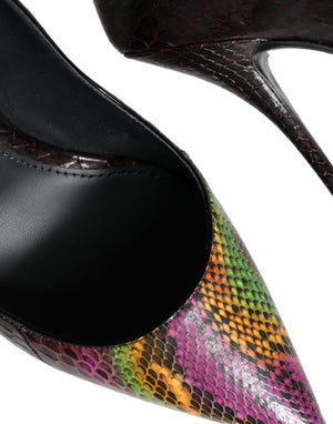 Multicolor Exotische Leder Absätze Pumps Schuhe