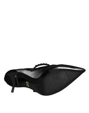 Schwarz Mesh Mary Jane Crystal Heel Pumps Schuhe