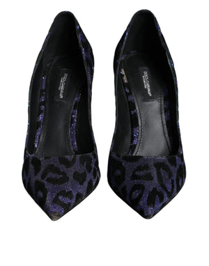 Violett Leopard Lurex High Heels Pumps Schuhe