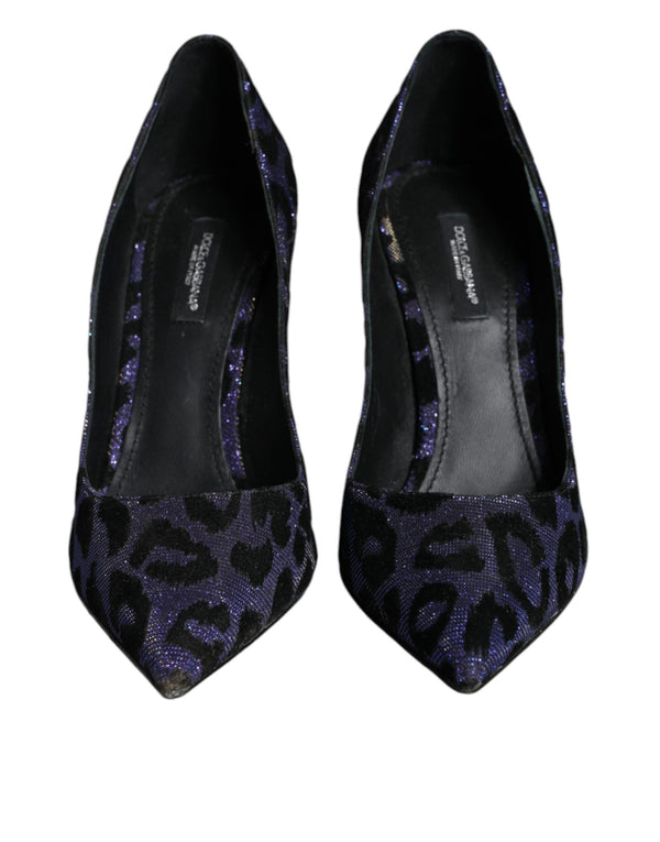 Violett Leopard Lurex High Heels Pumps Schuhe