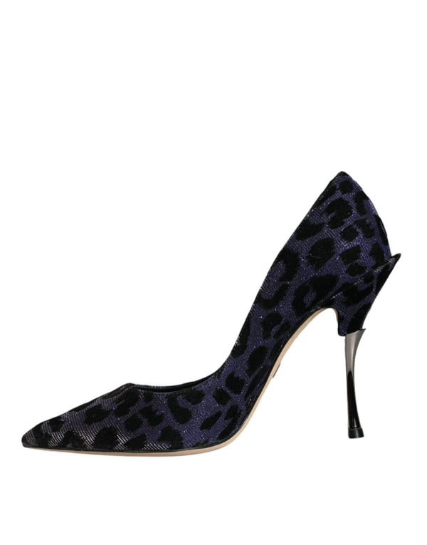 Violett Leopard Lurex High Heels Pumps Schuhe