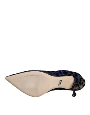 Violett Leopard Lurex High Heels Pumps Schuhe