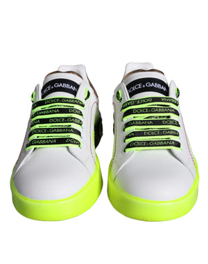 Weiß Leder Portofino Low Top Sneakers Schuhe