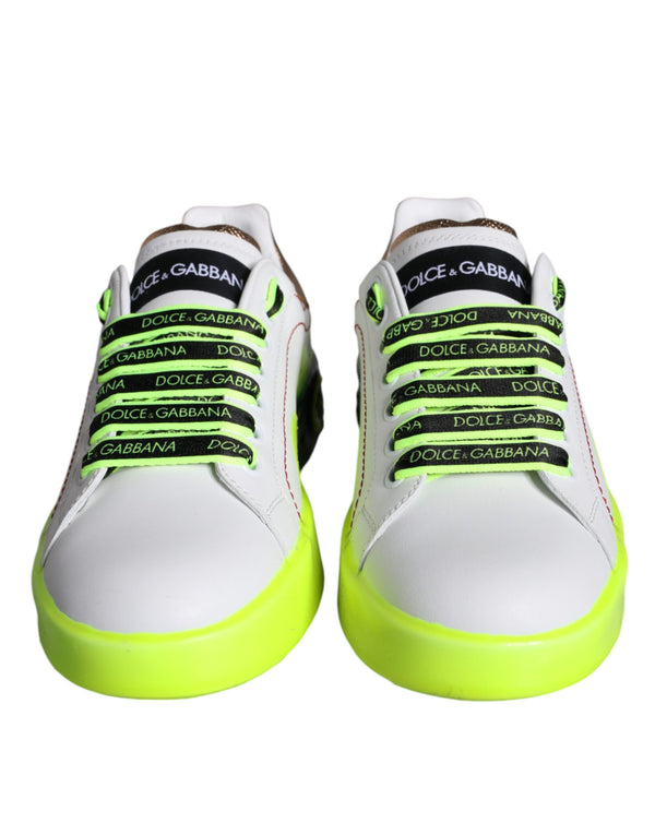 Weiß Leder Portofino Low Top Sneakers Schuhe