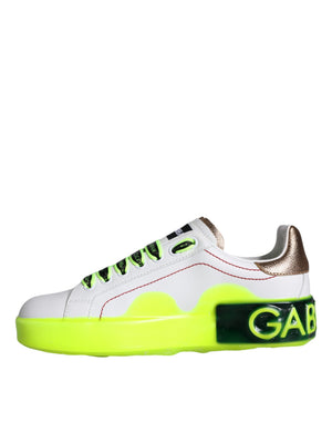 Weiß Leder Portofino Low Top Sneakers Schuhe