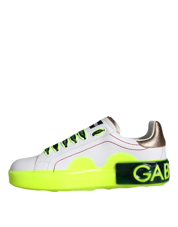 Weiß Leder Portofino Low Top Sneakers Schuhe