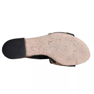 Braun Leopard Logo Slides Flats Sandalen Schuhe