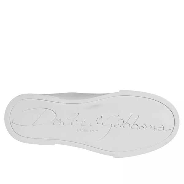 Weiß Patch Kalbsleder Nappa Portofino Turnschuhe Schuhe