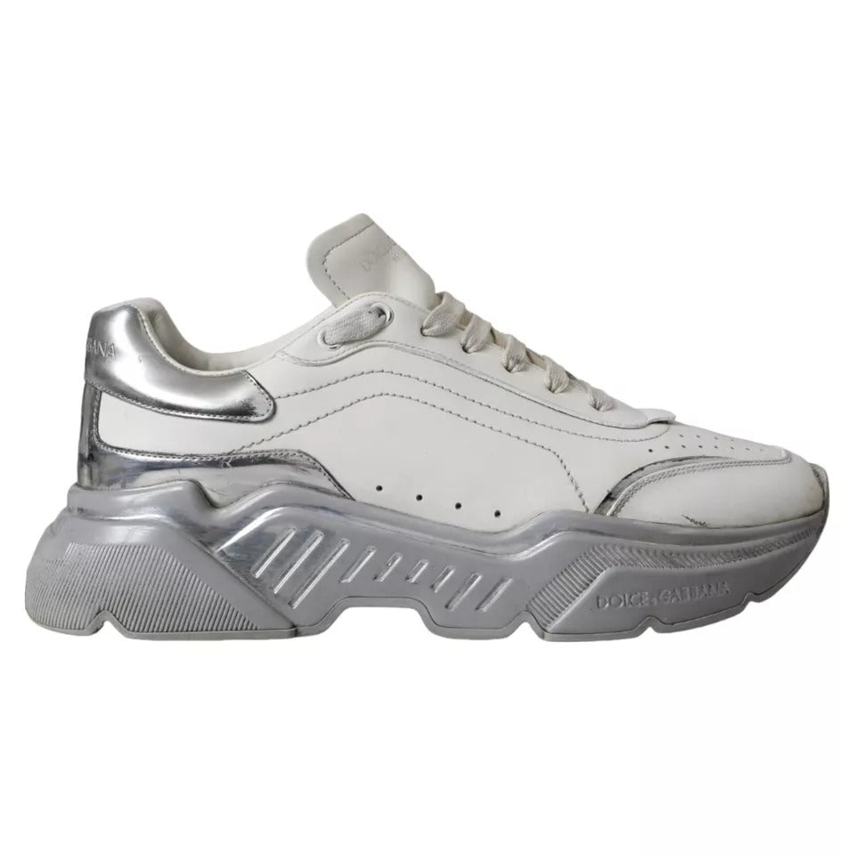 Weiß Silber Daymaster Low Top Turnschuhe Schuhe