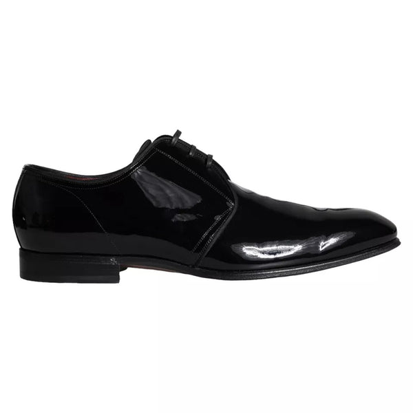 Schwarzes Lackleder Derby Herren Anzugschuhe