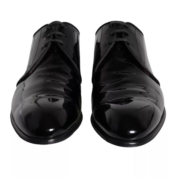 Schwarzes Lackleder Derby Herren Anzugschuhe