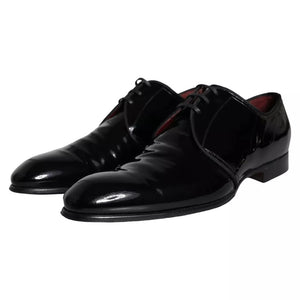 Schwarzes Lackleder Derby Herren Anzugschuhe