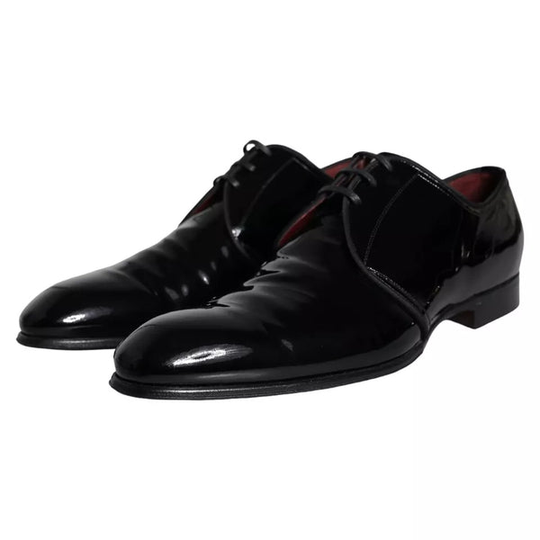 Schwarzes Lackleder Derby Herren Anzugschuhe