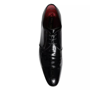 Schwarzes Lackleder Derby Herren Anzugschuhe