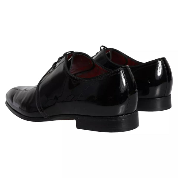 Schwarzes Lackleder Derby Herren Anzugschuhe