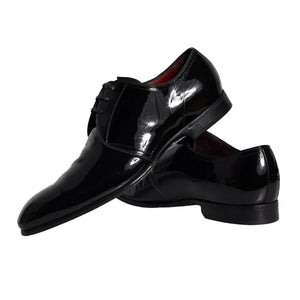 Schwarzes Lackleder Derby Herren Anzugschuhe