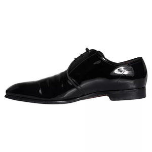 Schwarzes Lackleder Derby Herren Anzugschuhe