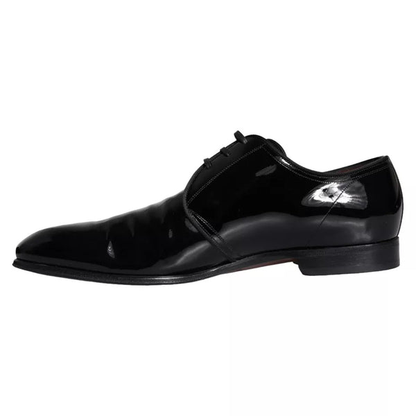 Schwarzes Lackleder Derby Herren Anzugschuhe