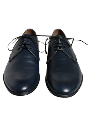 Marineblaue Leder Derby Kleid Formelle Schuhe