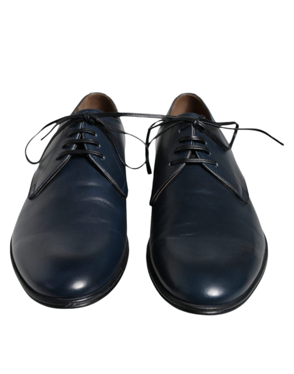 Marineblaue Leder Derby Kleid Formelle Schuhe