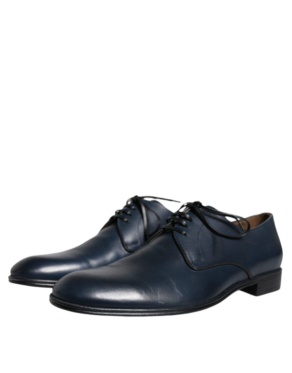 Marineblaue Leder Derby Kleid Formelle Schuhe