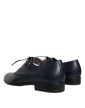 Marineblaue Leder Derby Kleid Formelle Schuhe