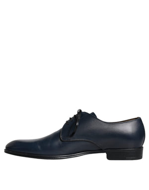 Marineblaue Leder Derby Kleid Formelle Schuhe