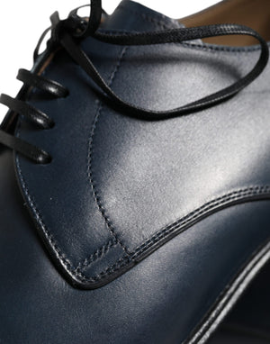 Marineblaue Leder Derby Kleid Formelle Schuhe