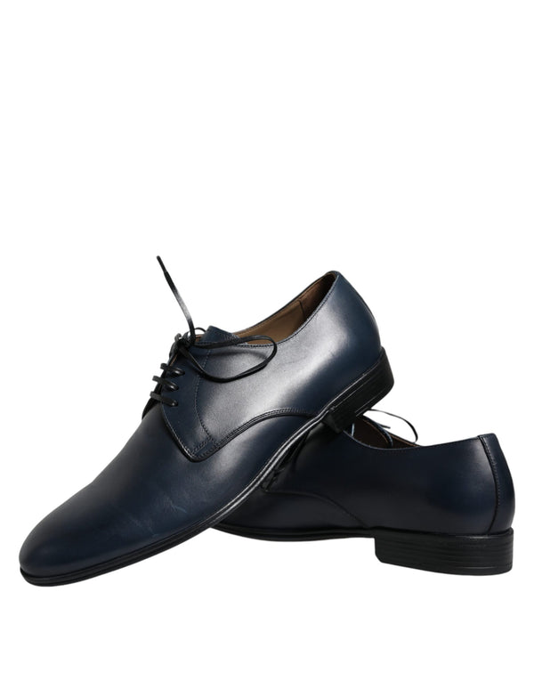 Marineblaue Leder Derby Kleid Formelle Schuhe