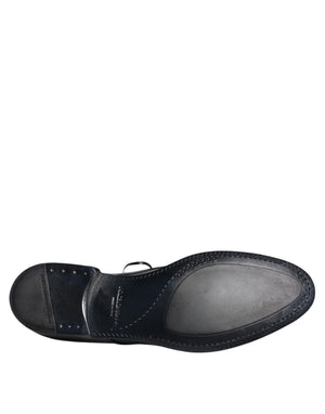 Marineblaue Leder Derby Kleid Formelle Schuhe
