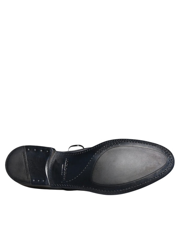 Marineblaue Leder Derby Kleid Formelle Schuhe