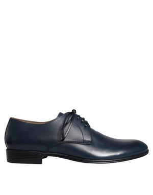Marineblaue Leder Derby Kleid Formelle Schuhe