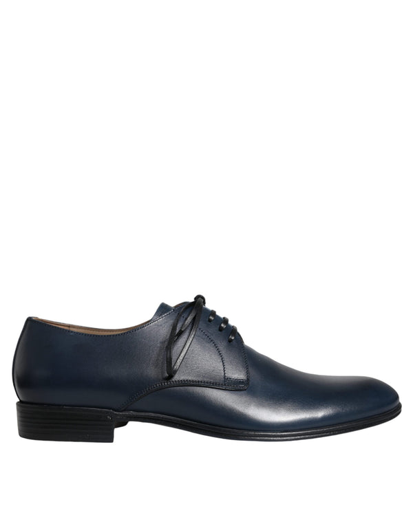 Marineblaue Leder Derby Kleid Formelle Schuhe