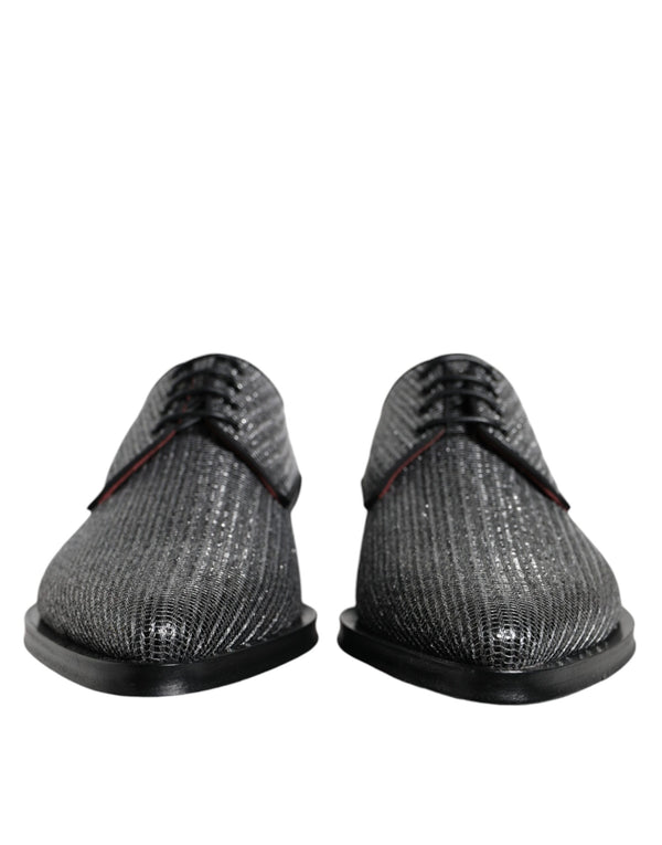 Silberne Polyurethan-Derby-Schuhe für formelle Anlässe
