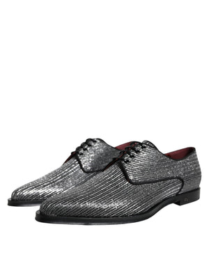 Silberne Polyurethan-Derby-Schuhe für formelle Anlässe