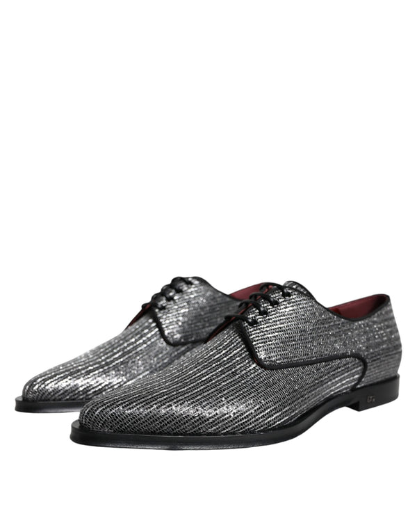 Silberne Polyurethan-Derby-Schuhe für formelle Anlässe
