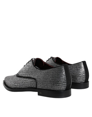 Silberne Polyurethan-Derby-Schuhe für formelle Anlässe