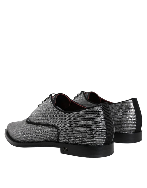 Silberne Polyurethan-Derby-Schuhe für formelle Anlässe